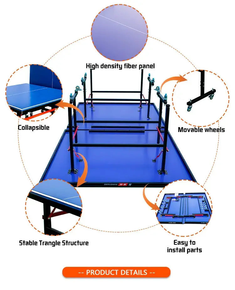 Folding Table Tennis Table with Wheels Indoor OEM (13)